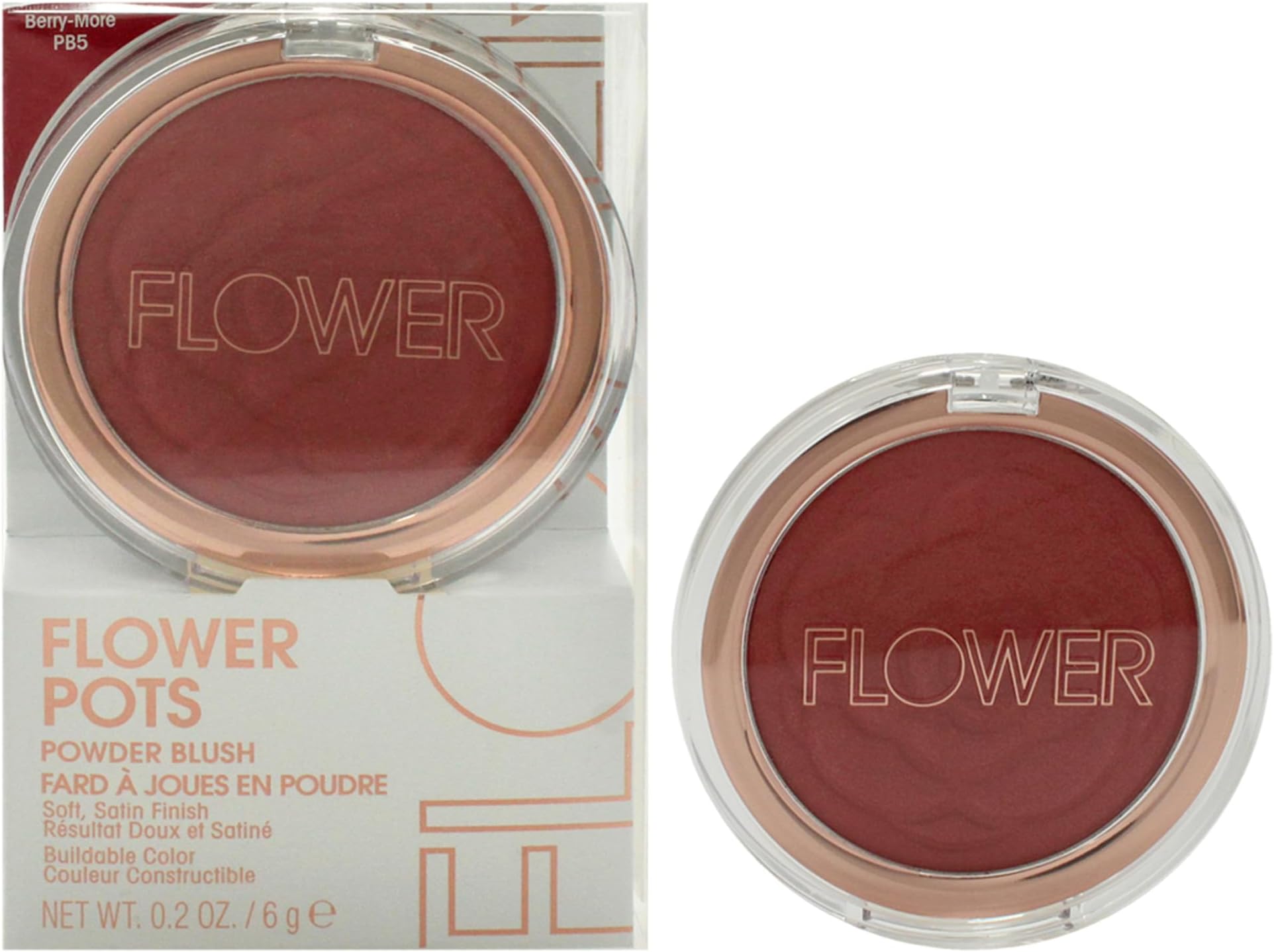 FLOWER BEAUTY Flower Pots Powder Blush- Berry-More, 1 ea