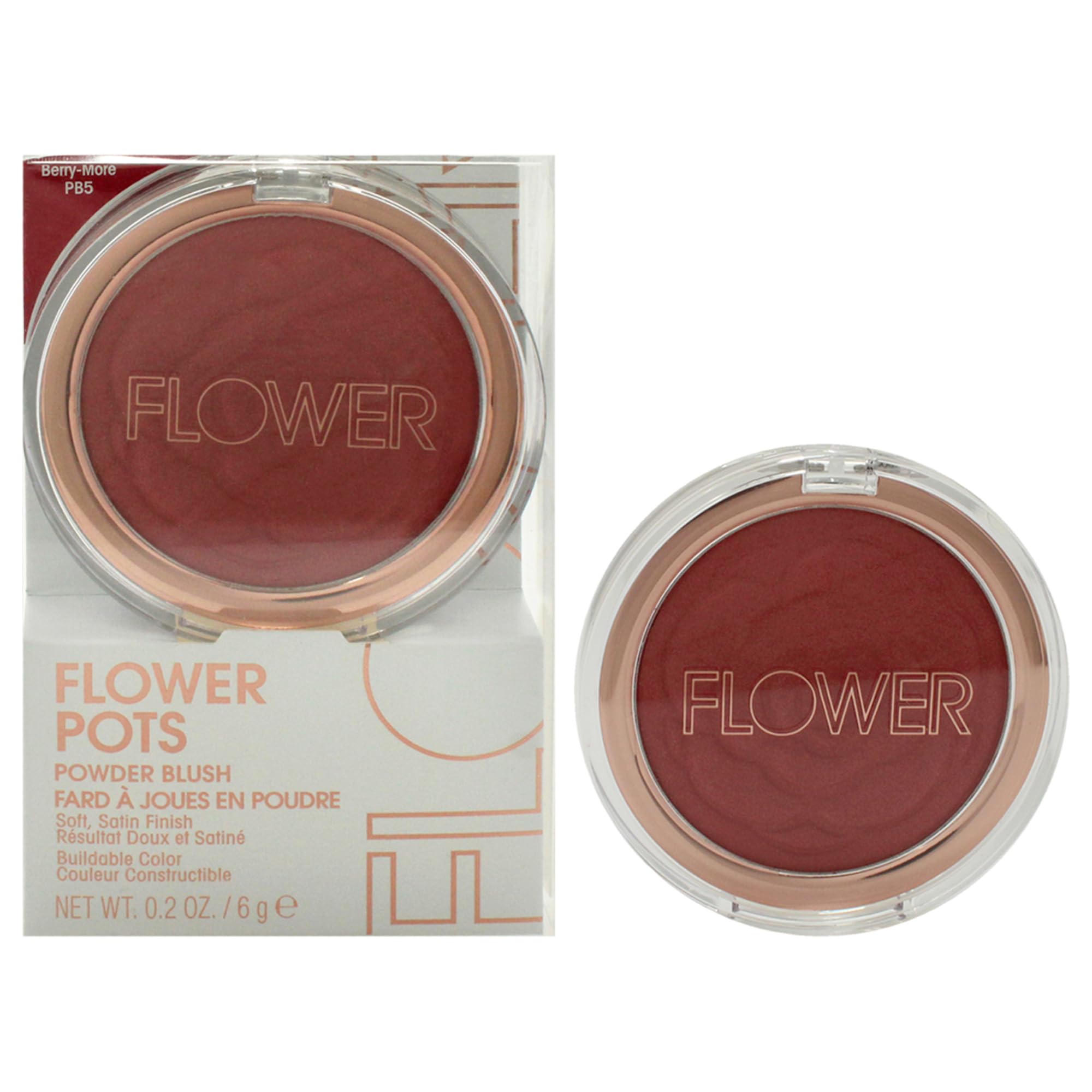 FLOWER BEAUTY Flower Pots Powder Blush- Berry-More, 1 ea