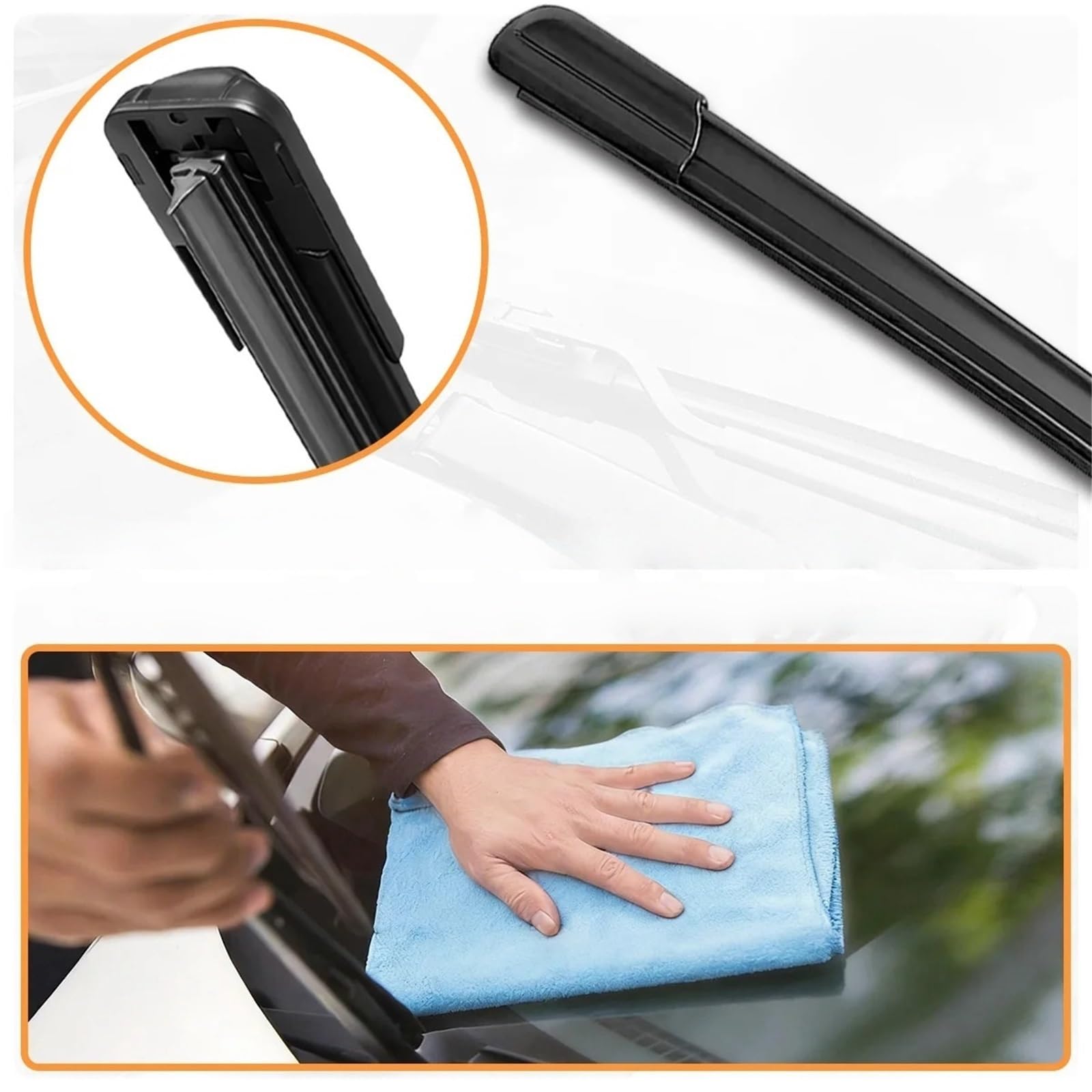 Spazzole tergicristallo per auto Spazzola Tergicristallo Per Auto In Gomma Morbida Senza Ossa | Spazzola tergicristallo per auto morbida disossata(1PC 22Inches 550mm)