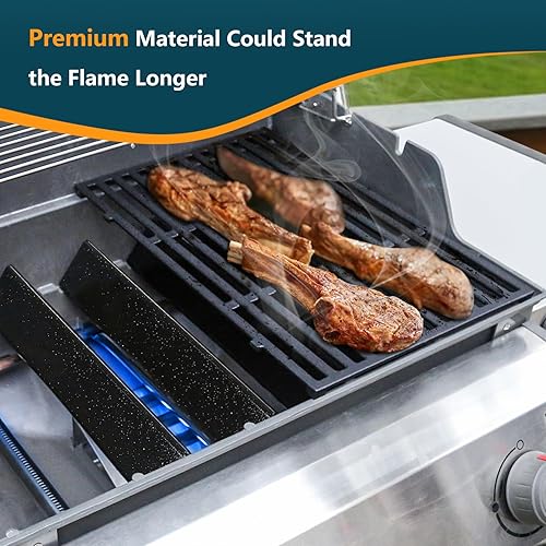 Miniatura 7 de FlameDuty Piezas de repuesto para Weber Spirit de 15.3 pulgadas de acero porcelánico 7635 placa de calor para parrilla y tubo de quemador 69785 para