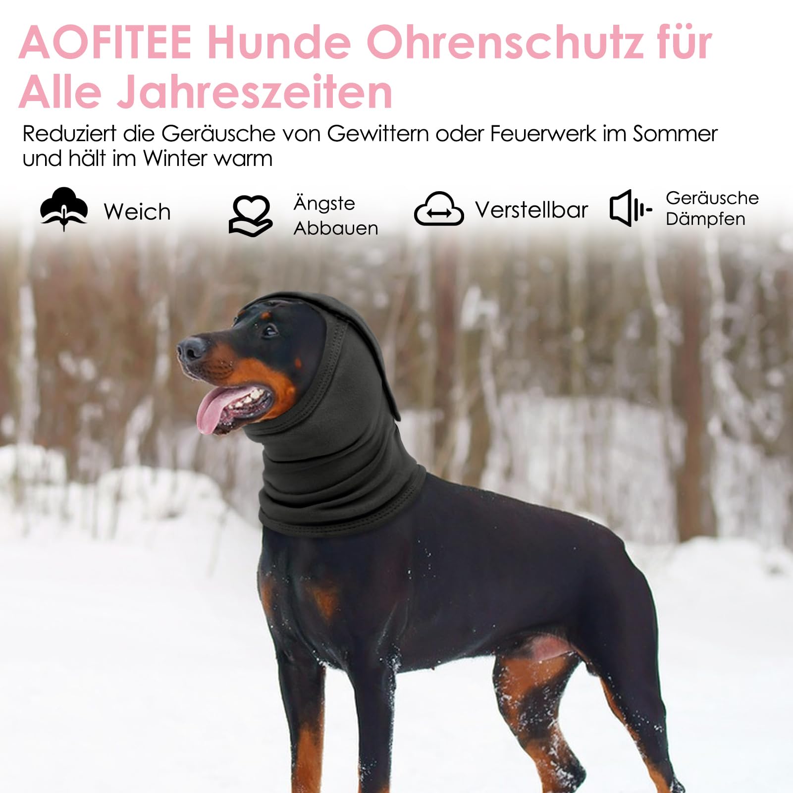 AOFITEE Ohrenschutz für Kleine Hunde, Hund Ohrenschützer Lärmschutz Gehörschutz Hunde Silvester, Haustier Snood Ohrenschutz Lärmschutz Hund Ohrenschützer zur Geräuschreduzierung