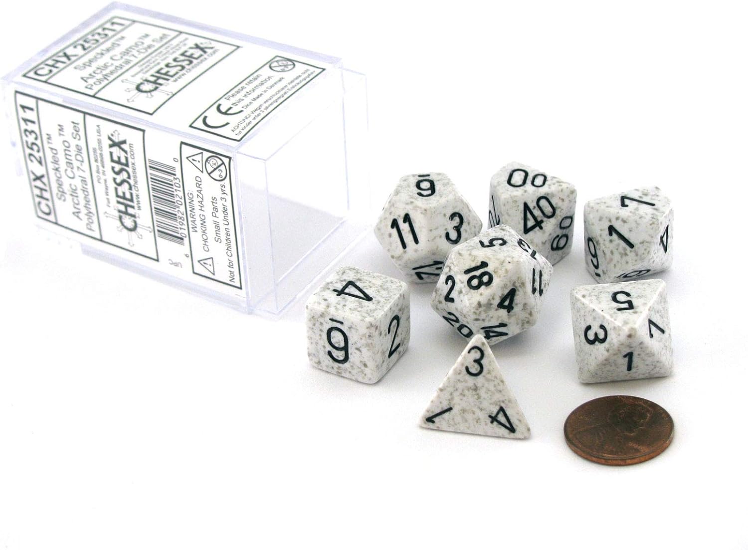 Chessex Polyhedral 7-Die Dice Set - Speckled Artic Camo