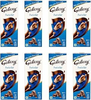 Fruit & Nut Chocolate Bar | Rich, Creamy & Nutty | Loaded With Raisins and Almonds| 52g | Pack of 8