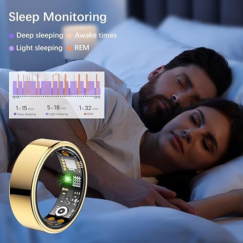 Miniatura 3 de Anillo inteligente de salud para mujeres y hombres, anillo de seguimiento de actividad física con frecuencia cardíaca, oxígeno en sangre, rastreador