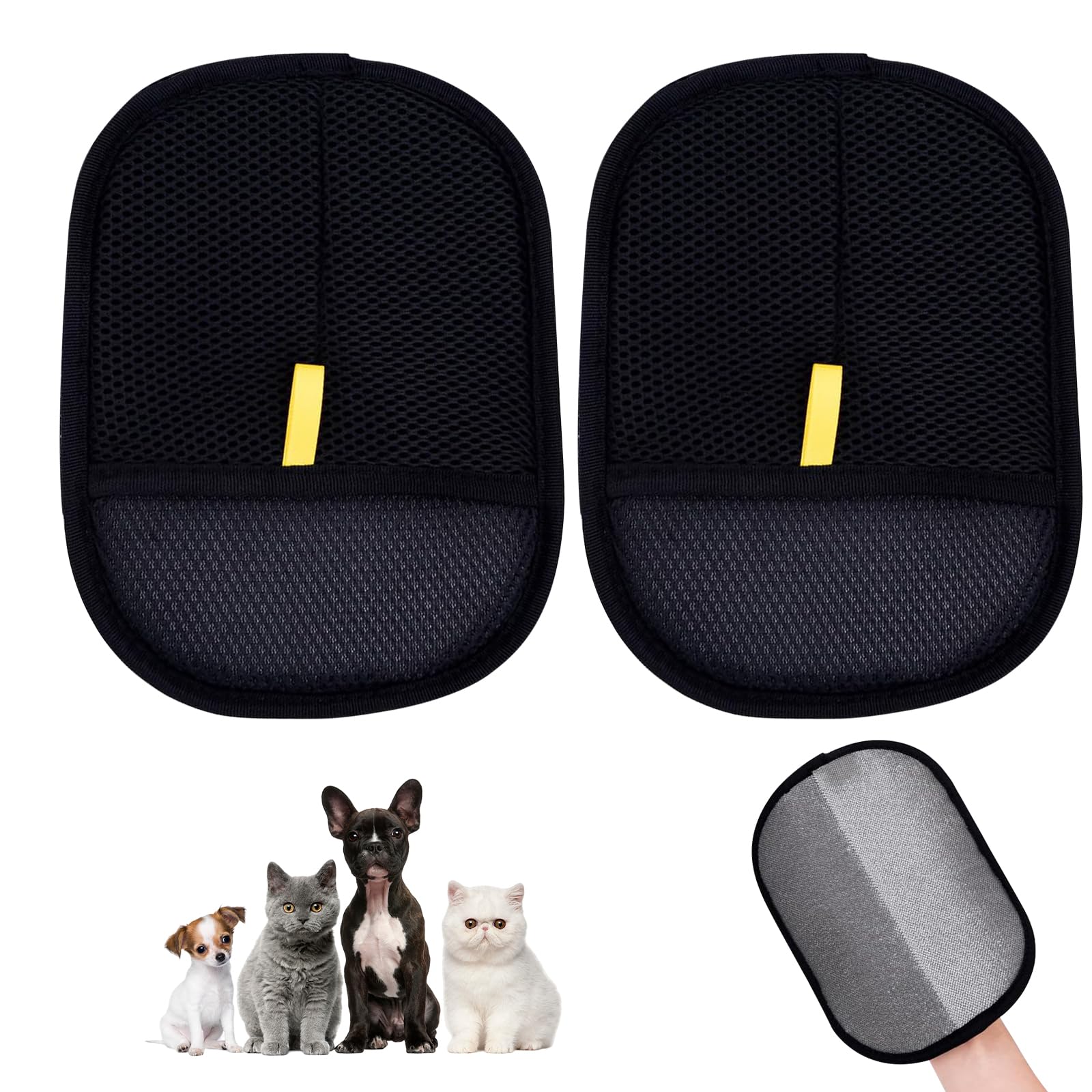 Lot De 2 Gants De Toilettage Double Face Pour Chien Et Chat - Épilation Antistatique, Démêlage Sans Stress - Réutilisables Et Lavables - 9