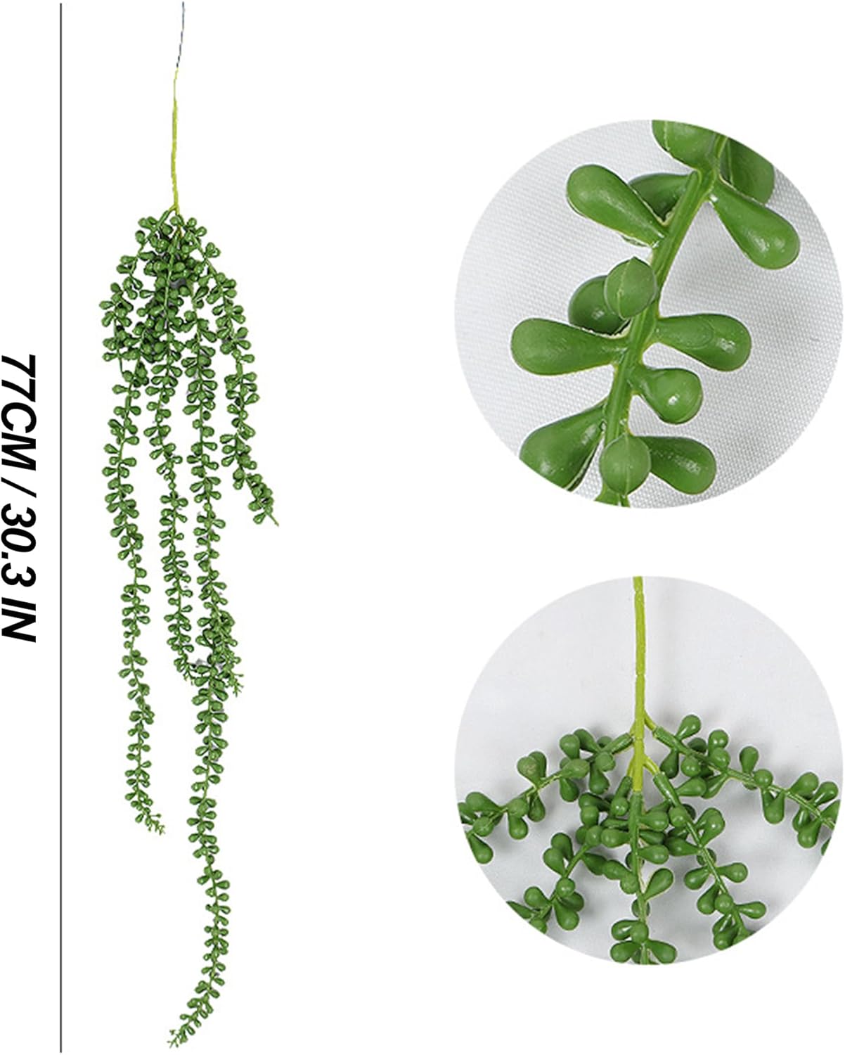 4pcs Fake Hanging Plants, String of Pearls Artificial Hanging Succulents Greenery Wall Decor - Faux Outdoor Plants for Planters - Image 3