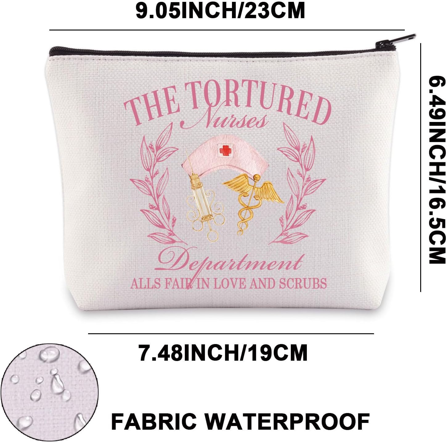JNIAP Tortured Nurses Department Makeup Bag Tortured Nurses Gifts Nurse Appreciation Gifts Tortured Nurses Zipper Bag (The Tortured Nurses mb) - Image 2