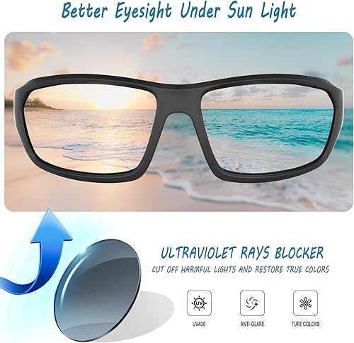 Miniatura 5 de Gafas de sol polarizadas para equitación con relleno de espuma, ajuste envolvente, para hombres y mujeres, motocicleta, conducción, correr,