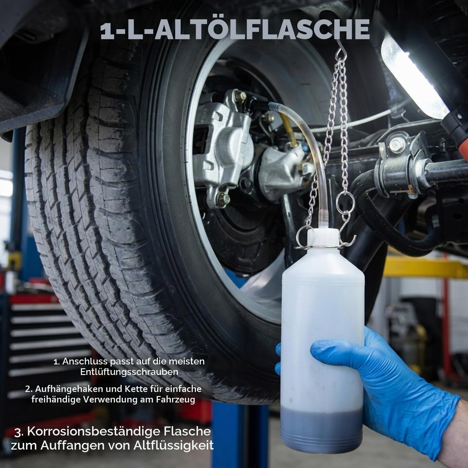 3L Bremsenentlüfter Auto mit 1L Absaugbehälterfür E20 (ø45mm)