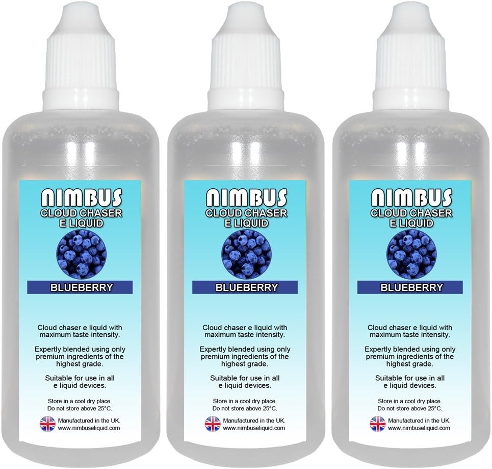Triple Pack 3x 100ml Blueberry E Liquid 80/20 Cloud Chaser Vape Juice