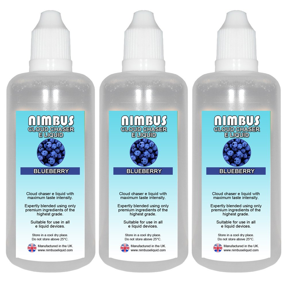 Triple Pack - 3x 100ml Blueberry E Liquid 80/20 Cloud Chaser Vape Juice Sub Ohm Juice Shisha Vape Liquid 0mg eJuice E Cigarette Liquid Ecig Juice (Nimbus E Liquid) : Amazon.co.uk: Health Triple Pack - 3x 100ml Blueberry E Liquid 80/20 Cloud Chaser Vape Juice Sub Ohm Juice Shisha Vape Liquid 0mg eJuice E Cigarette Liquid Ecig Juice (Nimbus E Liquid) : Amazon.co.uk: Health