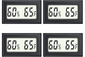 Reptile Thermometer 4-Pack Mini Digital Humidity Temperature Meters Reptil Gauge ℉ for...