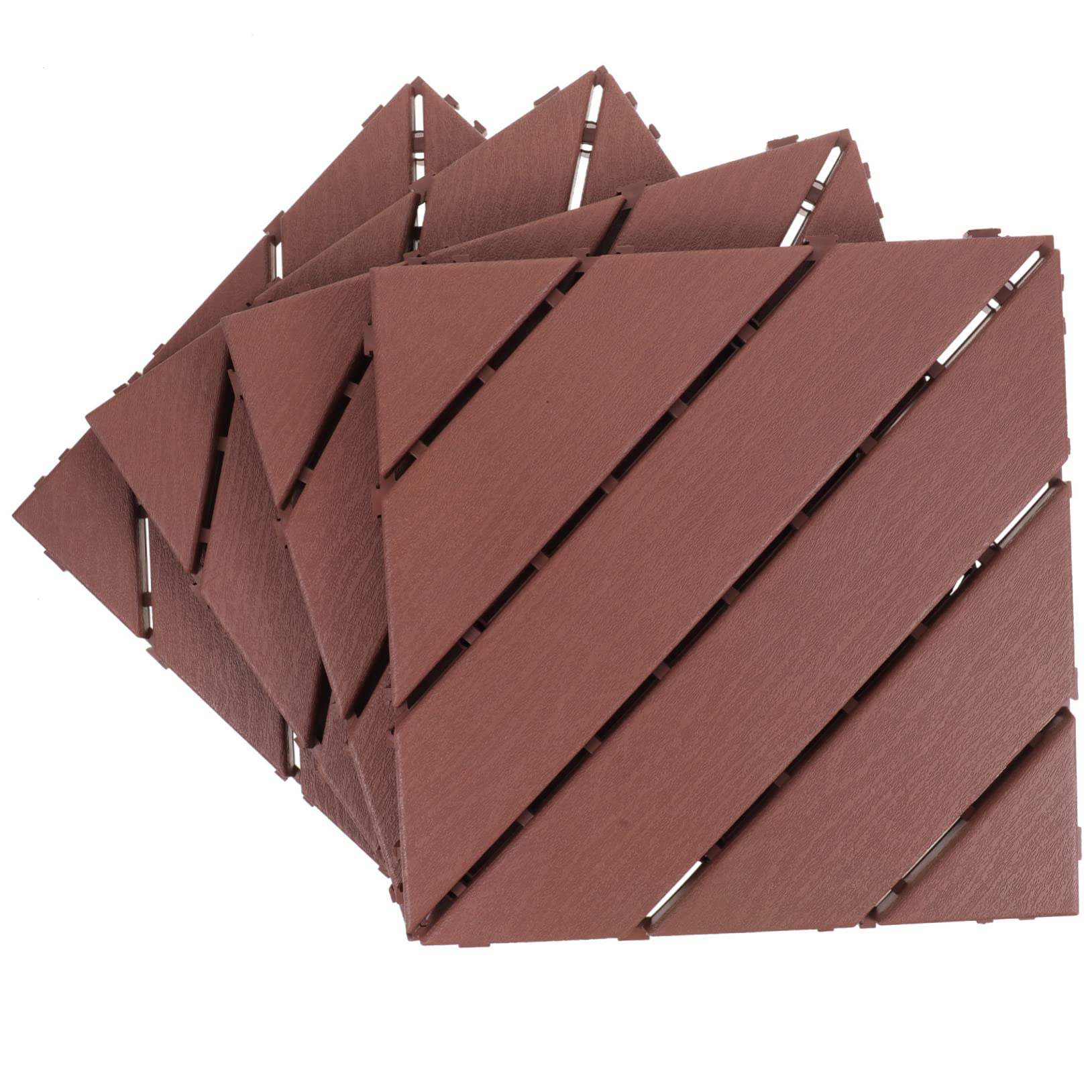4 Baldosas entrelazadas imitación madera para suelo exterior resistente