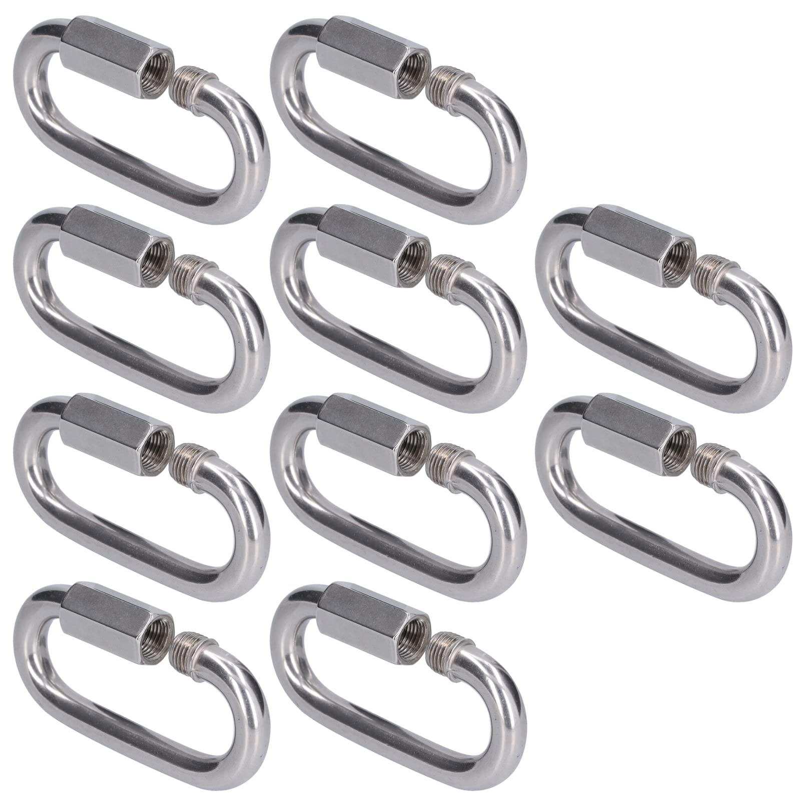 Locking Chain Connector, 10Pieces Stainless Steel Screw Connector Quick Link Connector Chain Clasp Thread Carabiner, Hardware Hasps (M3.5)