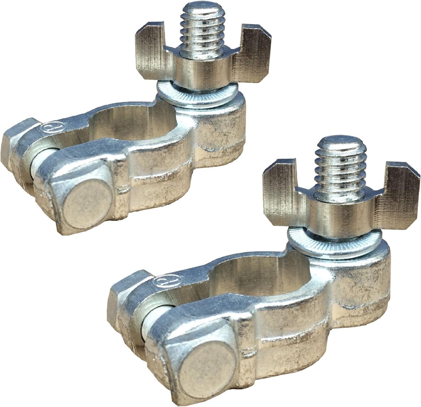 2 x Wing Nut Battery Terminals Pair of Positive & Negative with 10mm