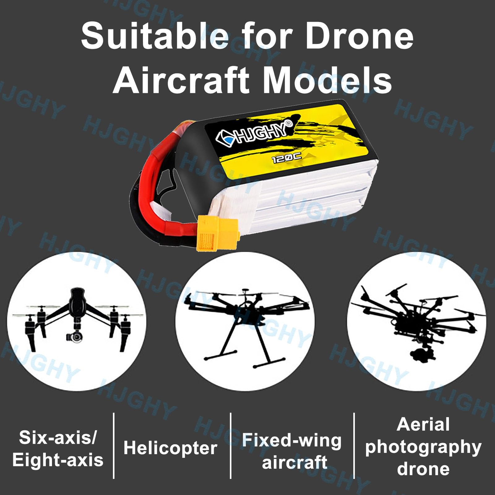 Batteria da 14,8 V 120 C per aeromodelli da Corsa | Batteria ai polimeri di litio da 14,8 V 4S, batteria per drone da 22,2 V 6S con elevata velocità di scarica a 120C.