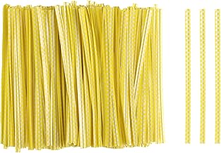 sourcing map 500 bridas de plástico reutilizables de 4 pulgadas para fiestas, pan, caramelos, pasteles, color amarillo