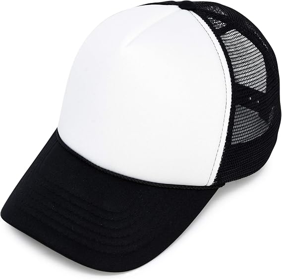 Two Tone Summer Mesh Cap in Black and 