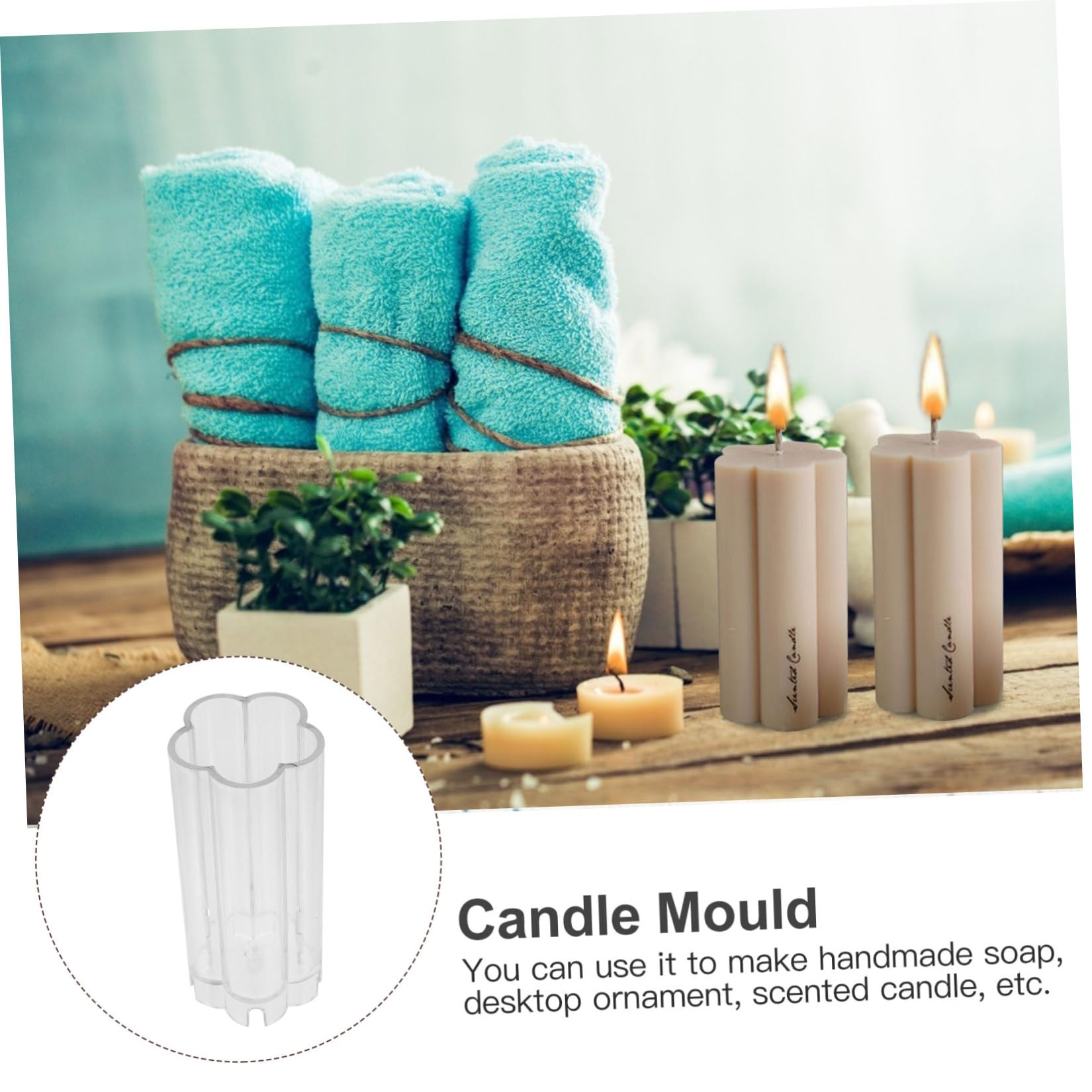 Gadpiparty 3 Piezas Molde de Plástico para Velas Forma de Flor Molde Duradero y Resistente para Manualidades Diy para Fabricar Velas Aromáticas y Jabones Hechos Mano Creativo