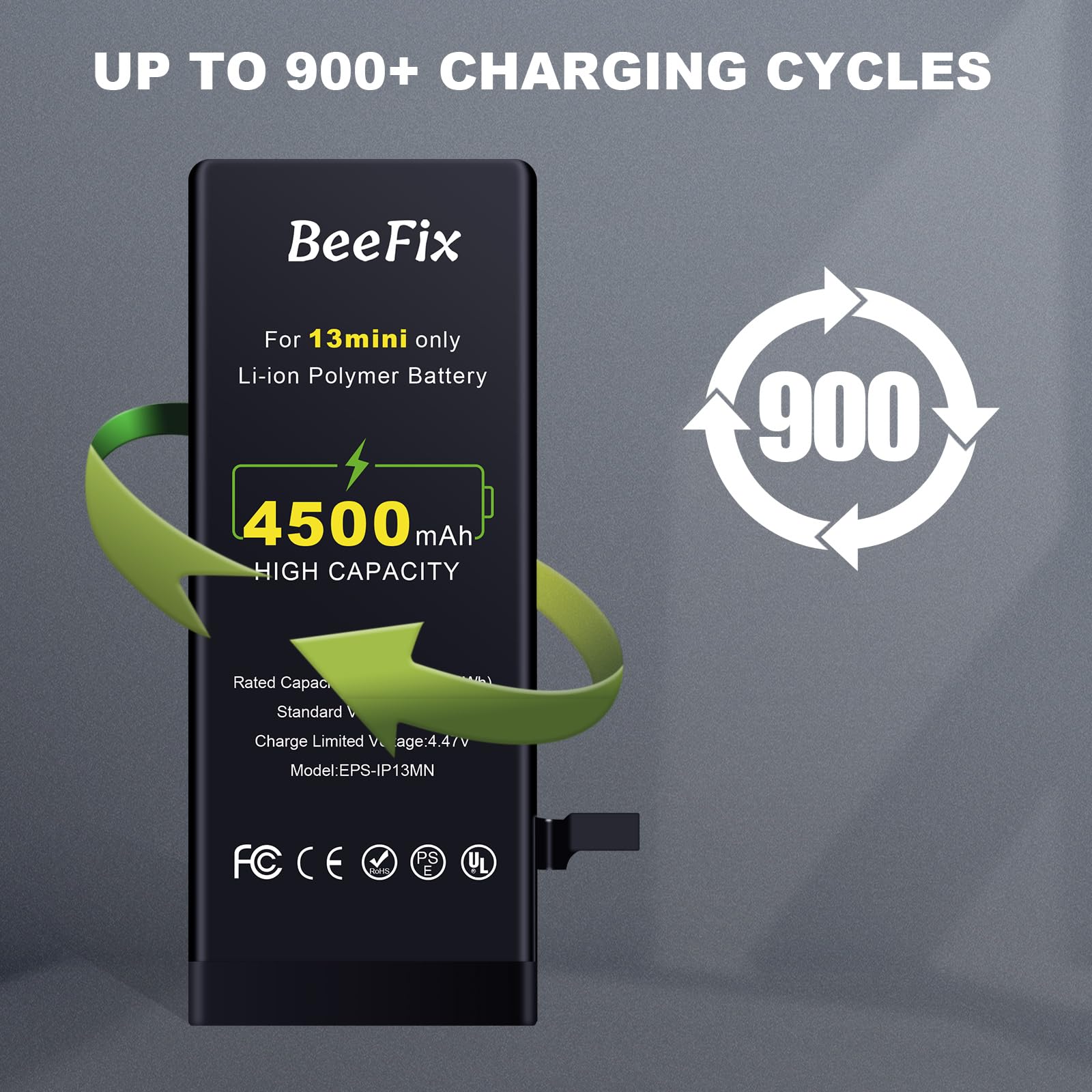 Batteria per Phone 13 Mini: Batteria Li-Ion 4500mAh alta capacità per Phone 13 Mini con strumenti riparazione professionali Compatibile con modelli A2481 A2626 A2628 A2629 A2630