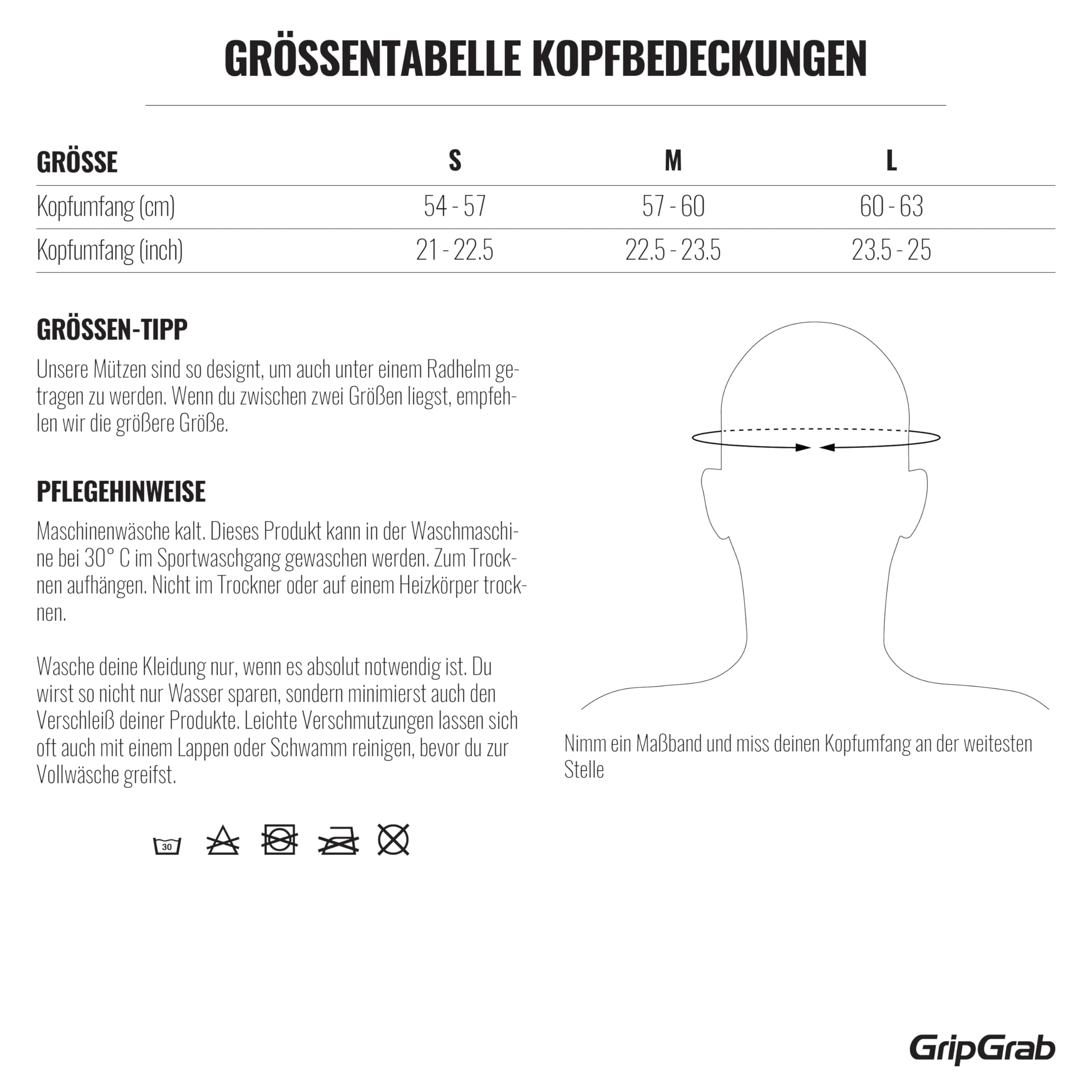 GripGrab Unterhelmmütze Winddicht - Dünne Fahrradmütze für den Winter | Leichte Thermomütze mit winddichter Stirn, atmungsaktiv & reflektierend - für Rennrad, Gravelbike & MTB