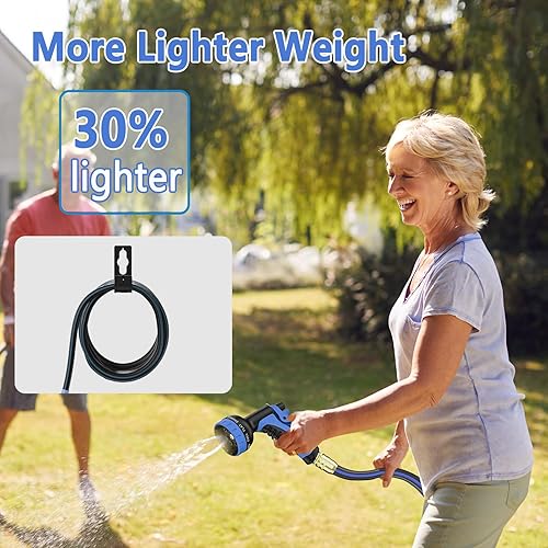 Miniatura 2 de Manguera de jardín no expansible de 100 pies, manguera de agua duradera 2025, manguera de exterior multicapa a prueba de fugas con conectores de