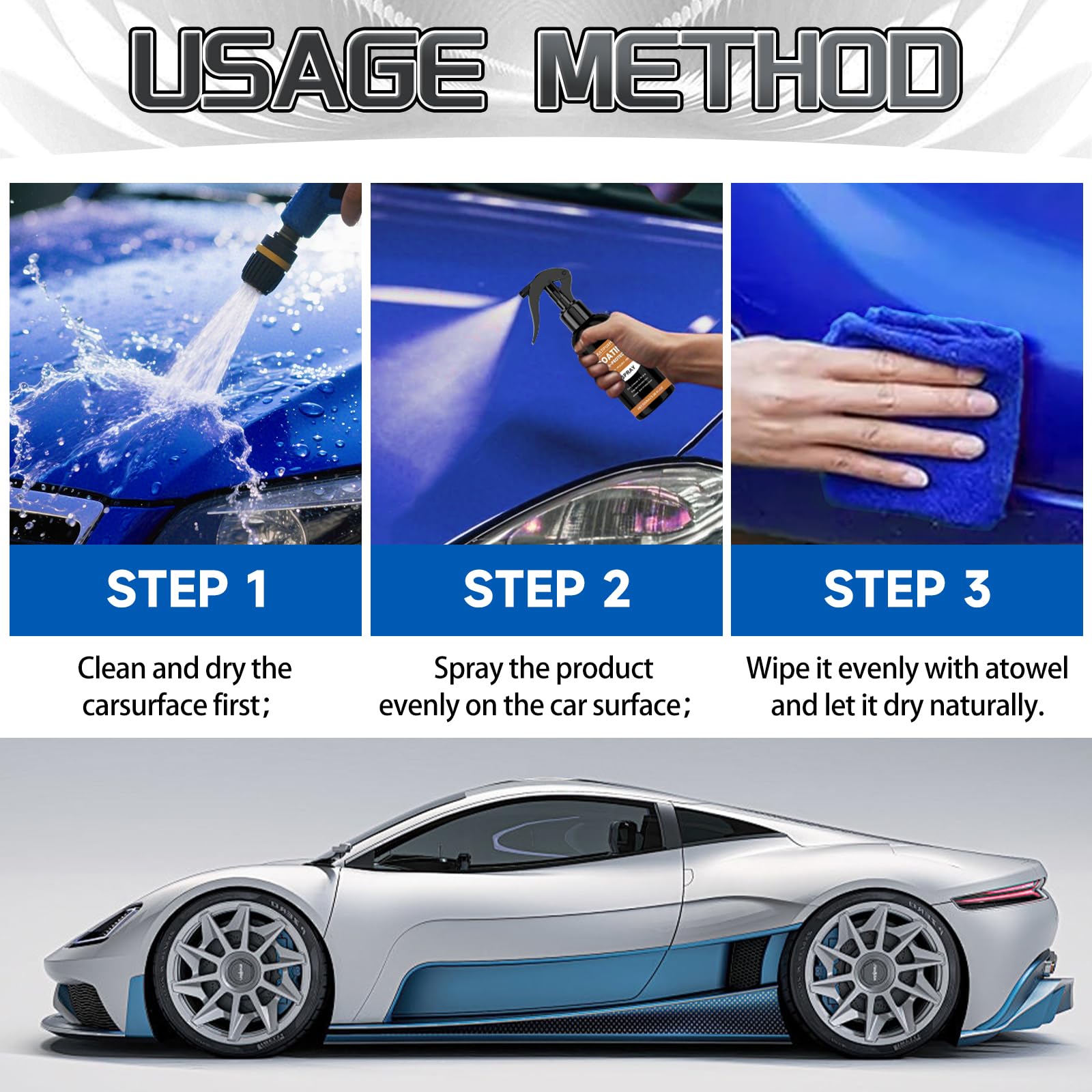 Nexa Turbo Shine 3-in-1 Autopolitur Spray - Kratzerentferner & Lackschutz Für Alle Fahrzeuge