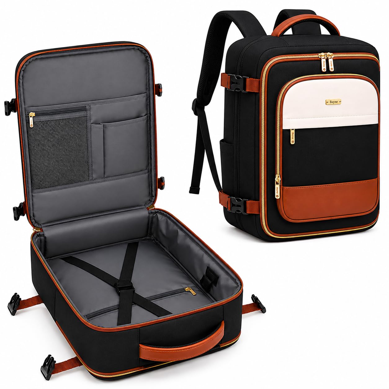 Bayne Travel Backpack for Women and Men | Water Resistant Cabin Bag with Laptop Compartment & Multiple Organiser Pockets | Carry On Luggage | Backpack for Women Travel-image-21