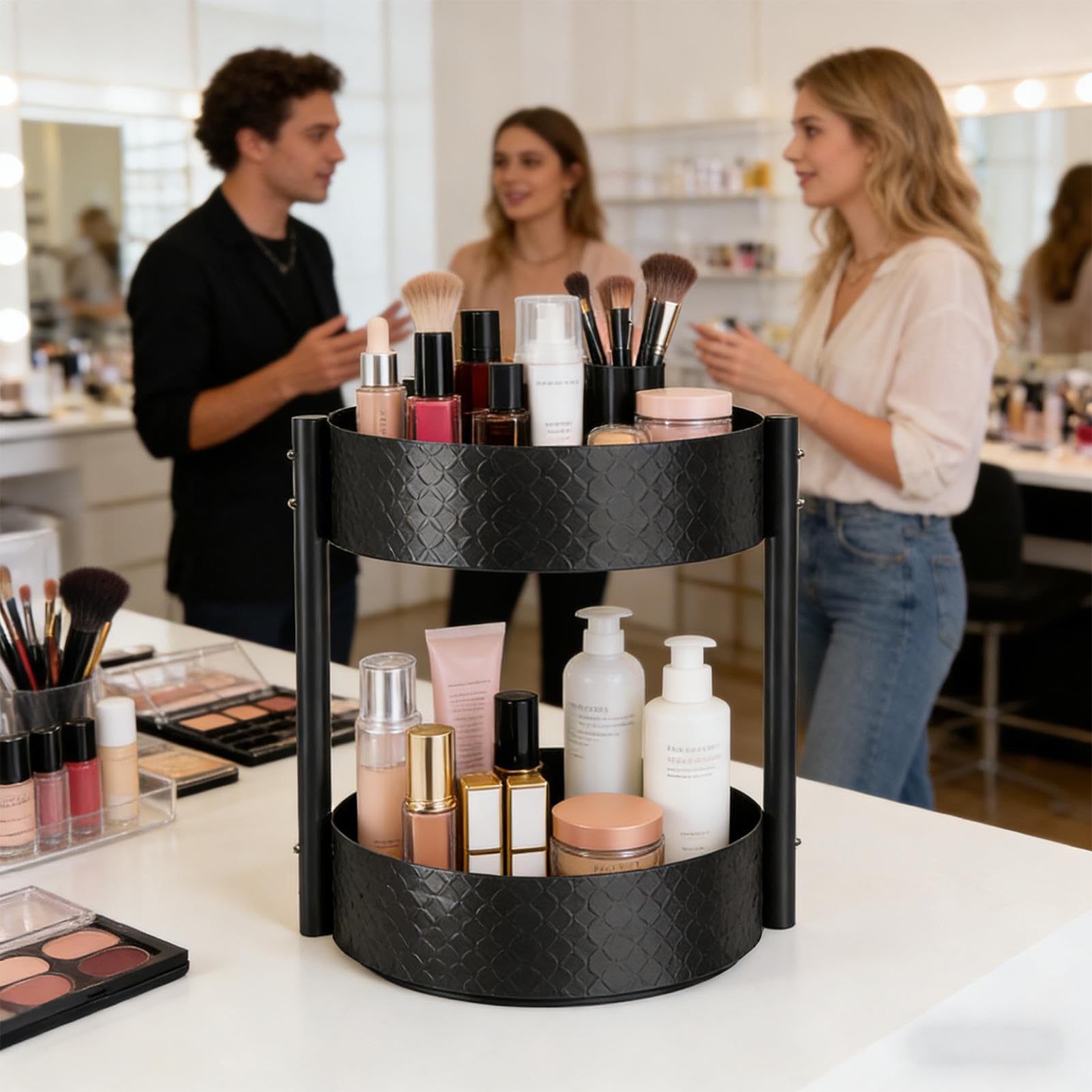 Organizador de Especias Soporte Giratorio Para Encimera De Cocina | Estantes de Cocina para Encimera Para En Encimera Aperitivos Baño Tocador Medicinas Y Perfumes