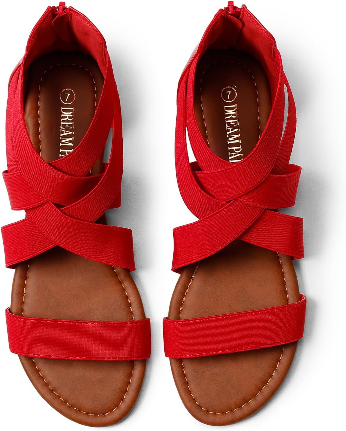 DREAM PAIRS Women's Elastic Ankle Strap Low Wedges Sandals - Image 4