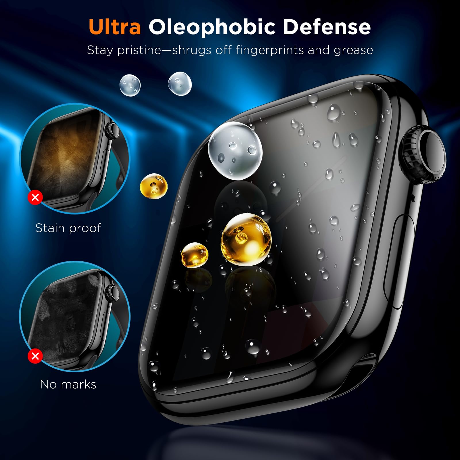 LK 4 sztuki folii ochronnej do Apple Watch Series 11/10, 42 mm, ochrona ekranu o wysokiej rozdzielczości, bez pęcherzyków powietrza, elastyczna folia TPU, łatwa do nałożenia, ultra cienka folia na