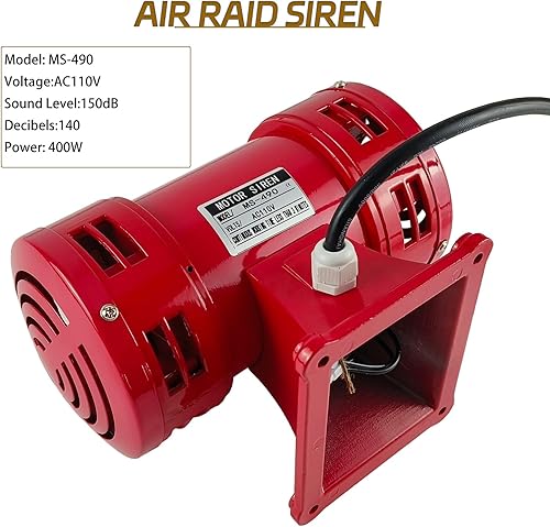 Miniatura 3 de Sirena Raid, alarma de sirena de 110 V, 150 db, 60 Hz, sirena eléctrica de la industria, alarma de sirena súper fuerte para sirena doméstica y