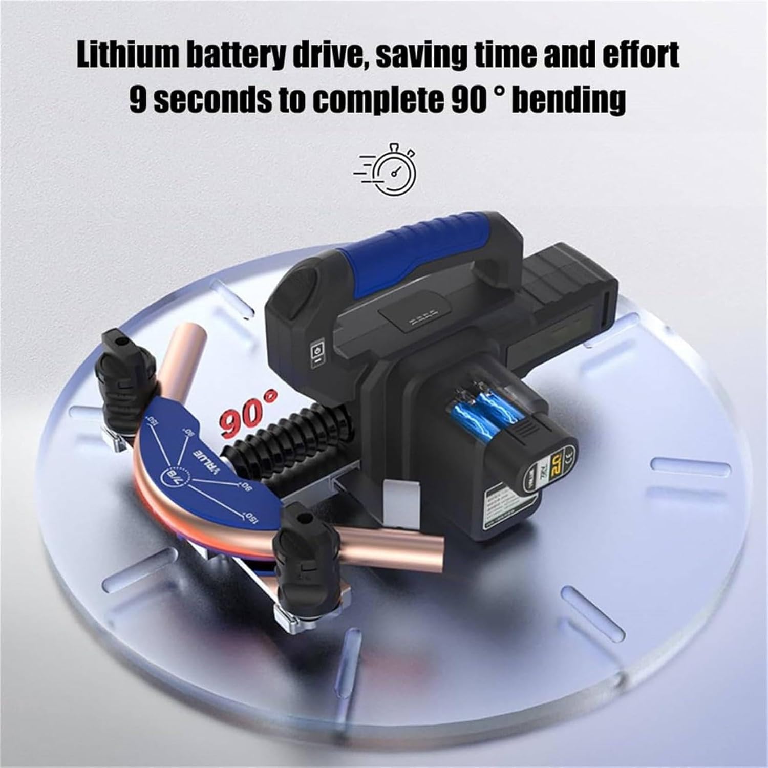 Kit de herramientas para doblar tubos eléctricos, doblador de tubos eléctricos para tubos de cobre suave, curva de 90° con troqueles de 1/4 a 7/8, ideal para tuberías de cobre y fontanería