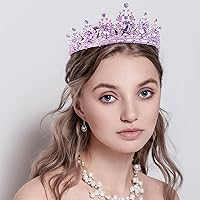 Vista 2 de Tiaras para niñas, coronas de cumpleaños de KICOSY para mujeres, diadema de tiara de princesa con diamantes de imitación de cristal, decoración