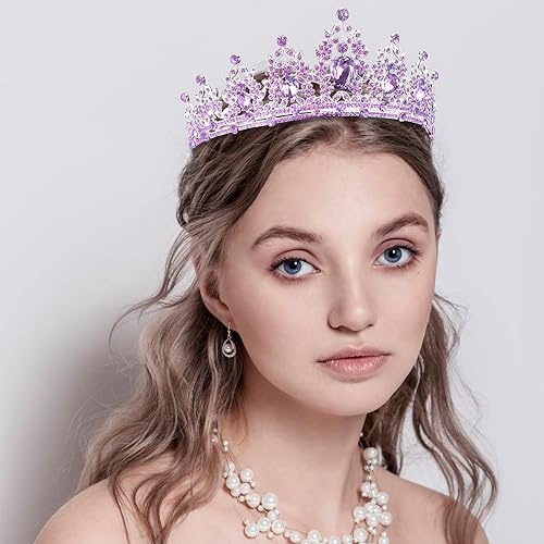 Miniatura 2 de Tiaras para niñas, coronas de cumpleaños de KICOSY para mujeres, diadema de tiara de princesa con diamantes de imitación de cristal, decoración de