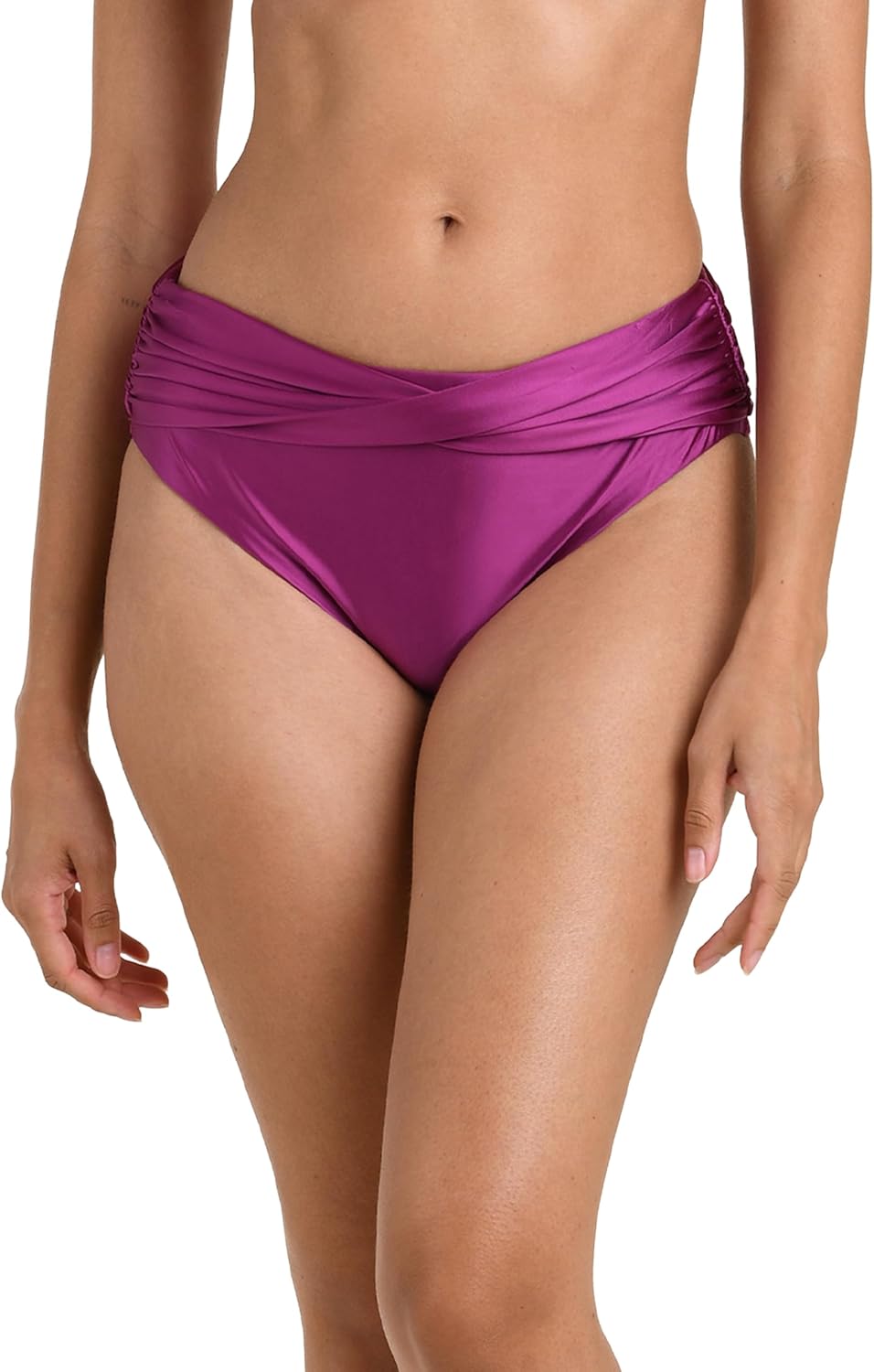 La Blanca Women's Mid-Waist Twist Front Swimsuit Bottom