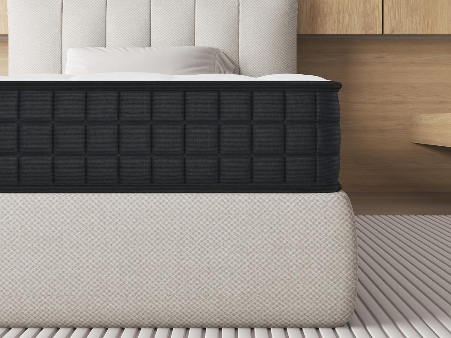 Matelas 90x200,Epaisseur 12CM,Basics Matelas 7 Zones en Mousse à mémoire de Forme Confort, Moelleux (90x200x12CM)