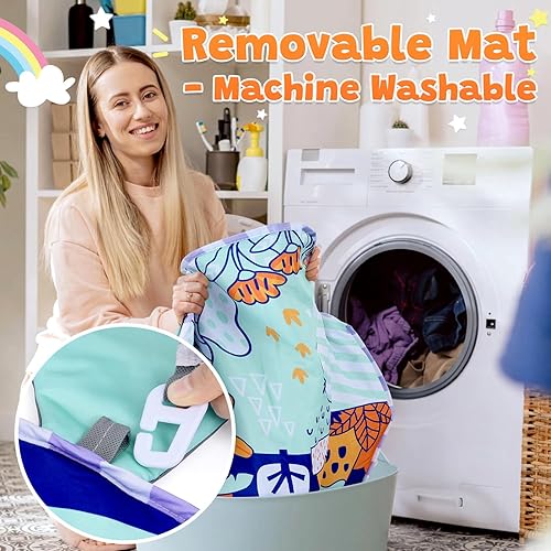 Miniatura 6 de PLAY Alfombra de juego 4 en 1 para bebés, gimnasios y tapetes de juegos de dinosaurios para bebés, tapete lavable, centro de actividades para bebés