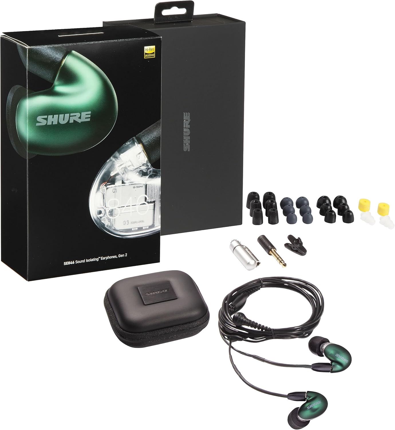 Shure SE846 PRO Gen 2 Wired Sound Isolating Earphones, Secure in-Ear Earbuds & True Wireless Adapter (Gen 2) for Sound Isolating Earphones, Secure Over-Ear Fit, Bluetooth 5 Wireless