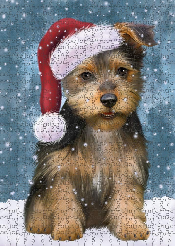 Let it Snow Australian Terrier Dog Jigsaw Puzzle for Adults - Animal Printed Interlocking Puzzle Game Artwork - Gift for Dog Lover's - 1000 Pcs 29.5"x19.7", PZLE62171