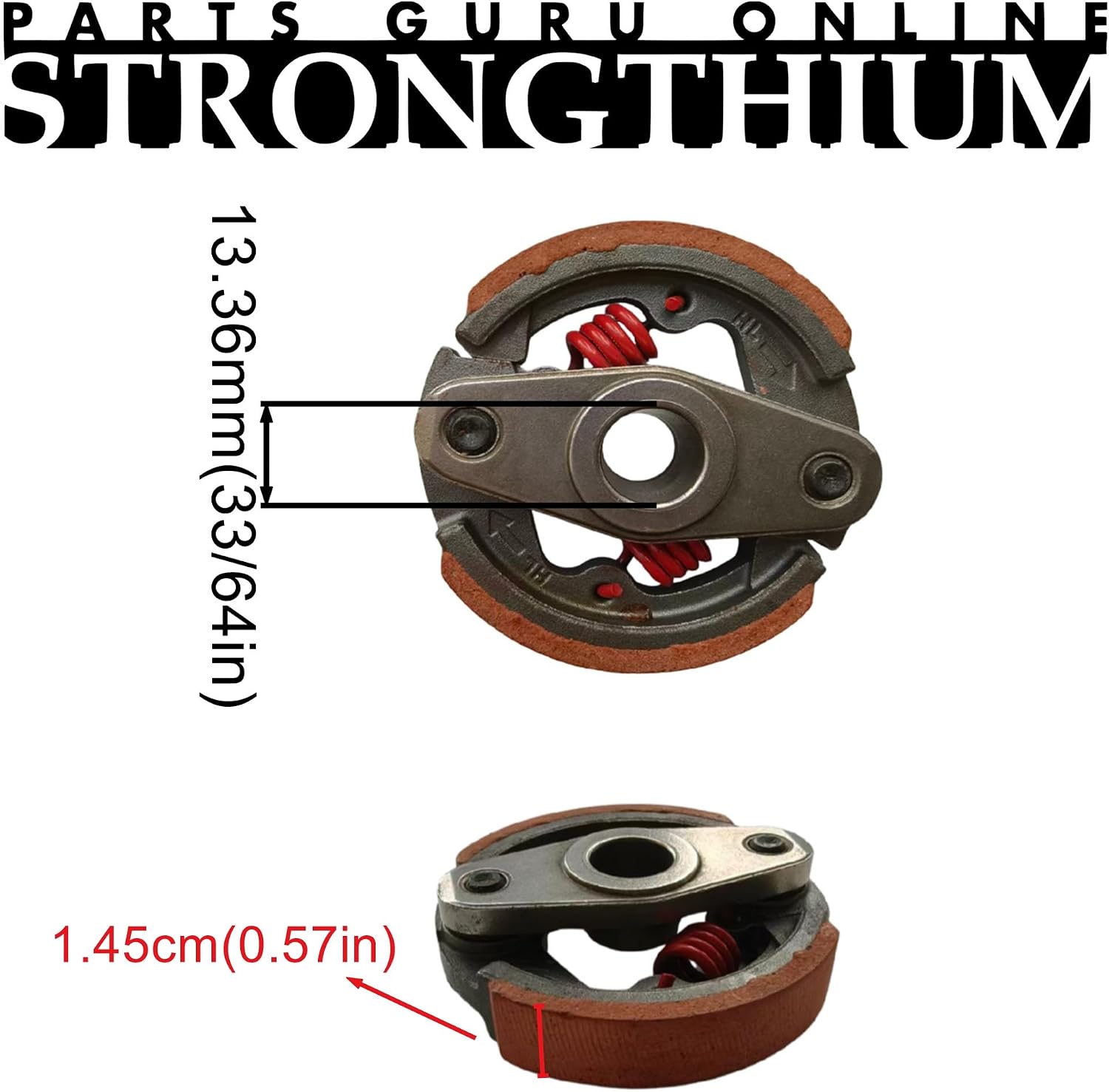 STRONGTHIUM Clutch Pad Assembly & Springs Heavy-Duty 43cc 47cc 49cc 50cc Pocket Bike Clutch Replacement for X-PRO 2-Stroke SYX Moto Kid Mini Dirt Pit Bike ATVs Scooters Red 75mm