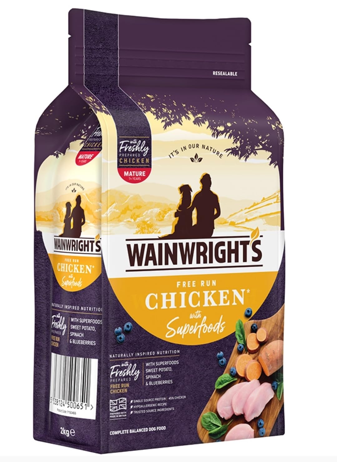 Mature Free Run Chicken with Superfoods Dry Dog Food Highly Digestible Carbohydrate 2KG
