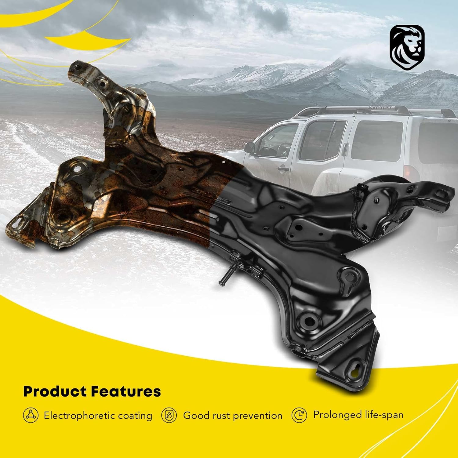 YHTAUTO Front Frame Crossmember Subframe Replacement for 2012-2017 Hyundai Accent, 2012-2017 Kia Rio, Suspension Cross Member 62400-1R000, 62400-1W000