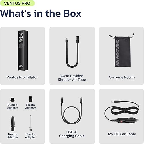 Miniatura 10 de Woowind Premium Tire Inflator Portable Air Compressor, 3X Faster, 150PSI Air Pump For Car Tires, Tire Pump, with 12V DC Cord for Trucks & Off-Road