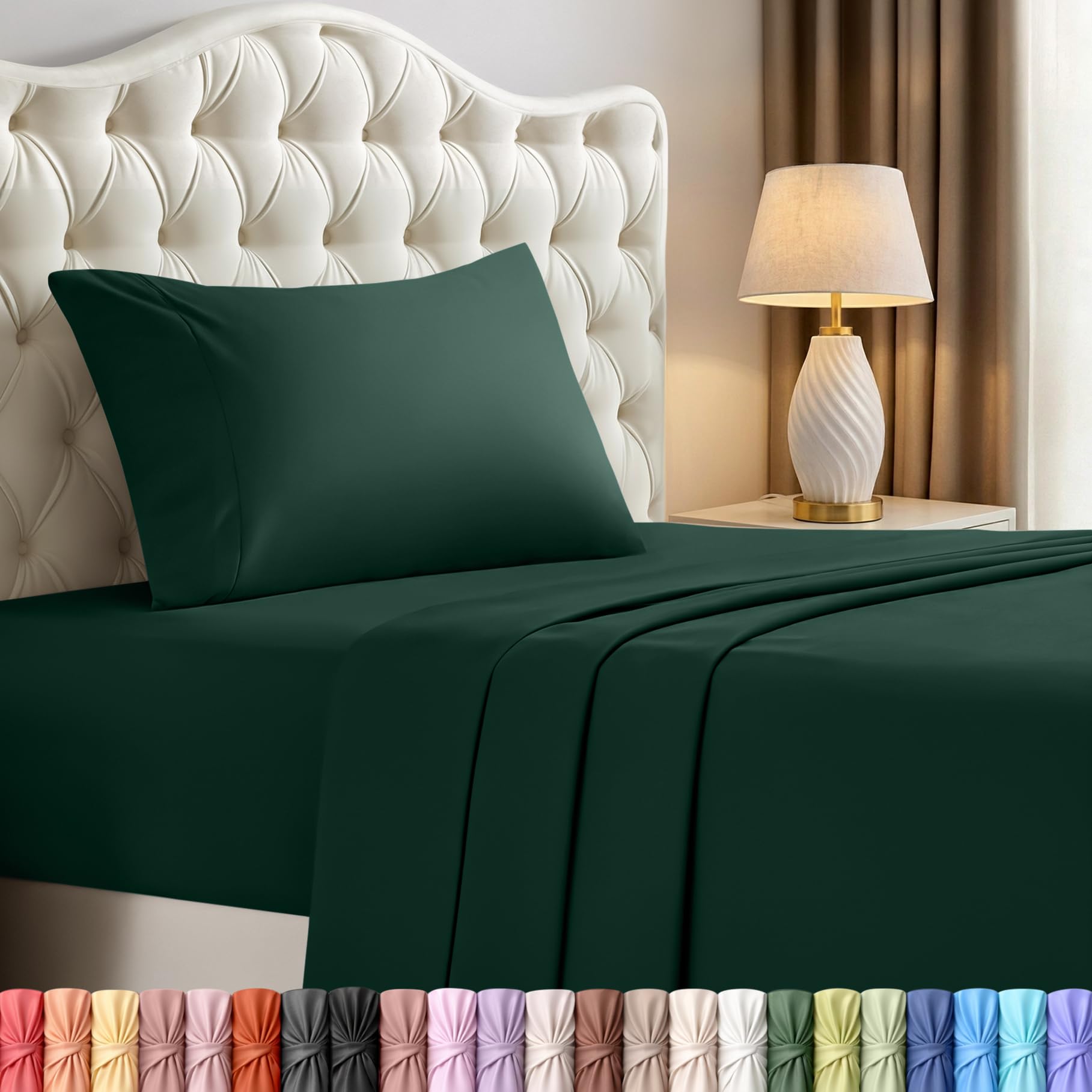 Utopia Bedding Twin Sheets - 3 Piece Bedding - Brushed Microfiber - Shrinkage and Fade Resistant - Easy Care (Twin, Emerald)