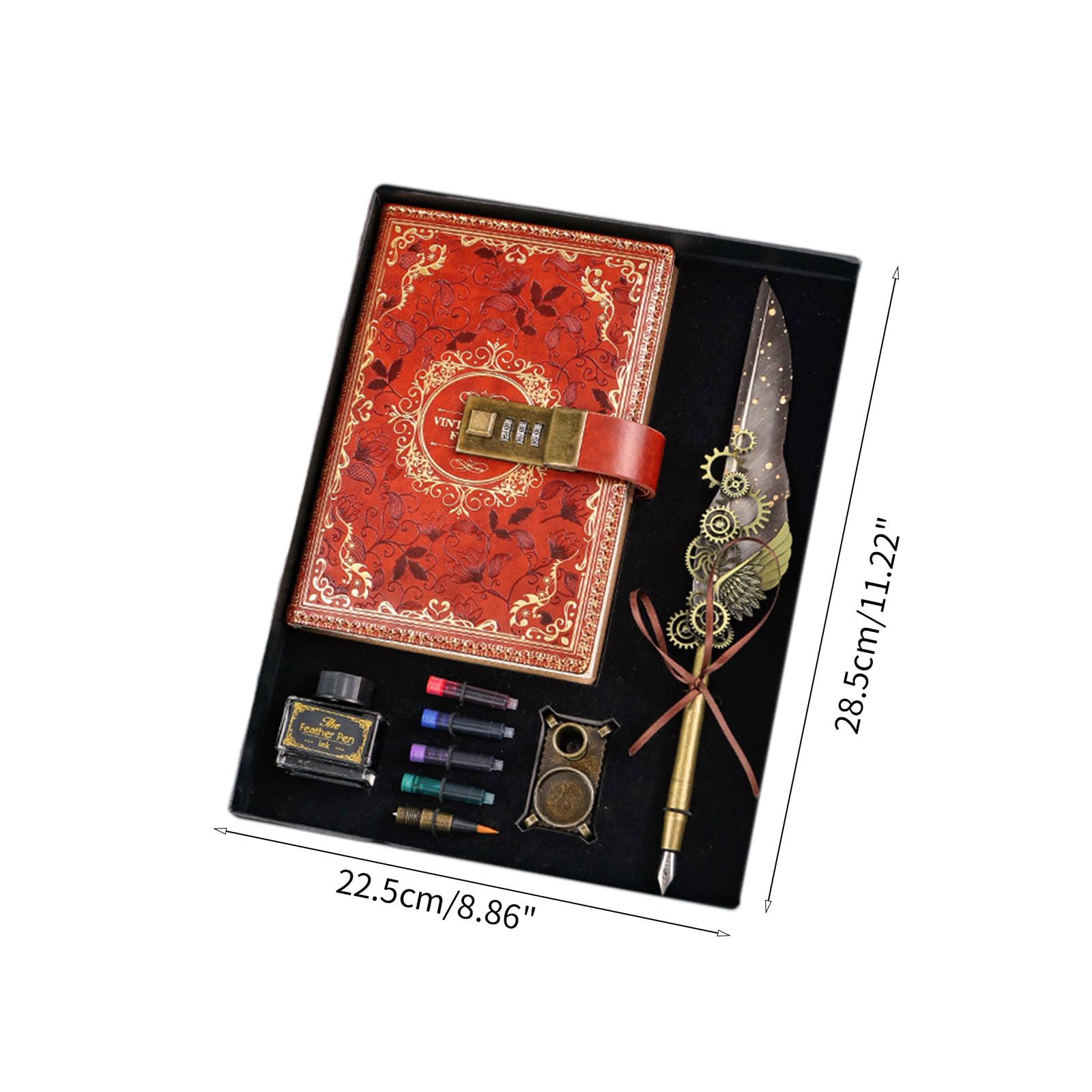 Tagebuch, Tagebuch mit Schloss, geheime Tagebücher, Tagebuch, Notizbuch, Regenschirm Set mit Codeschloss, Notizbücher mit Kombination, Notizbuch, tägliches Tagebuch mit Regenschirm, PU