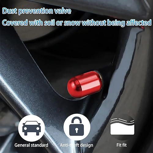 Miniatura 5 de Ajxn 4 tapas de vástago de válvula de neumático de automóvil tapas de vástago de válvula de neumático de metal de alta calidad tapas de aire