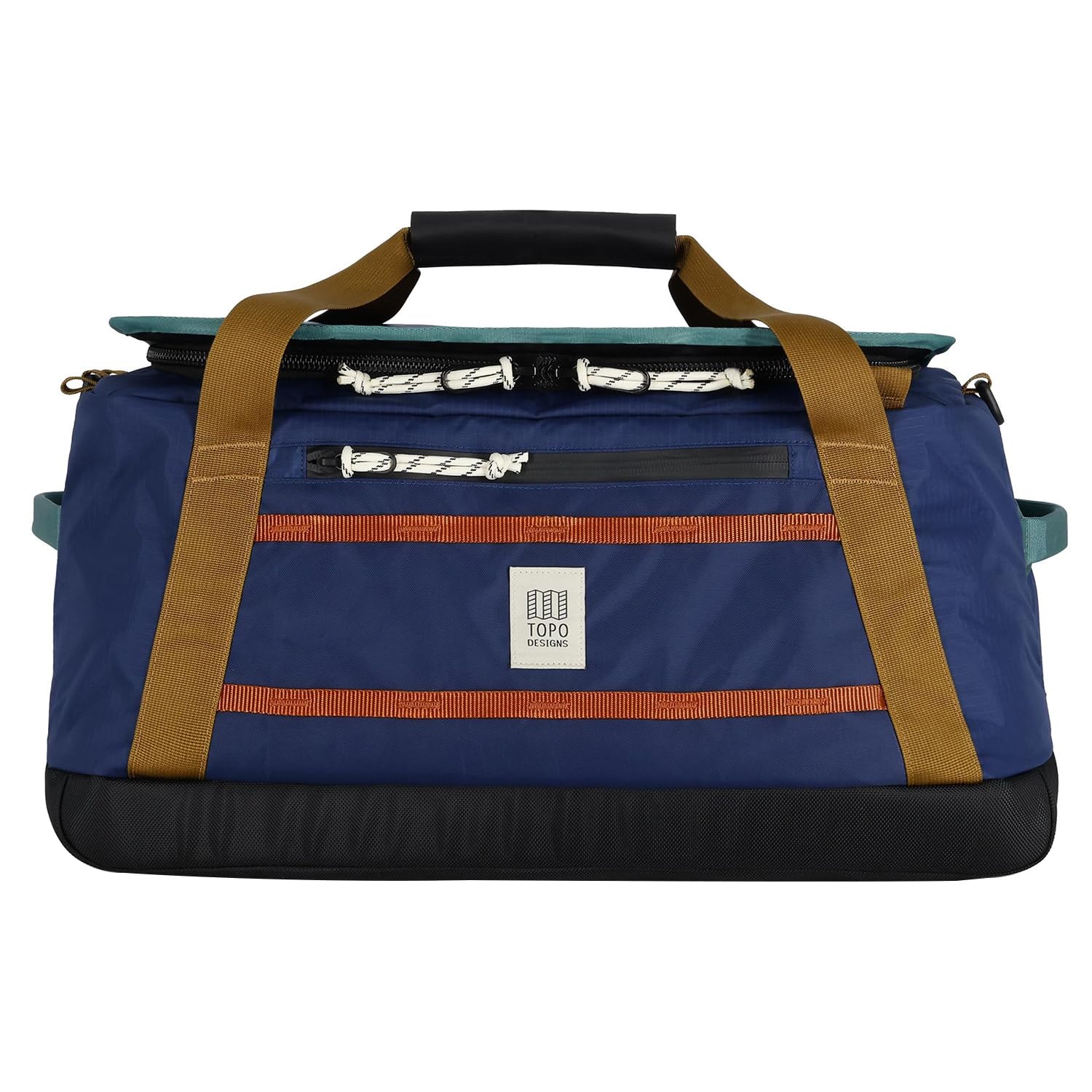 Topo Designs Mountain Duffel 40L, Recycled Nylon Ripstop Travel Bag, Removable Backpack Straps, Interior Mesh Pockets, Bluesign Approved (Midnight/