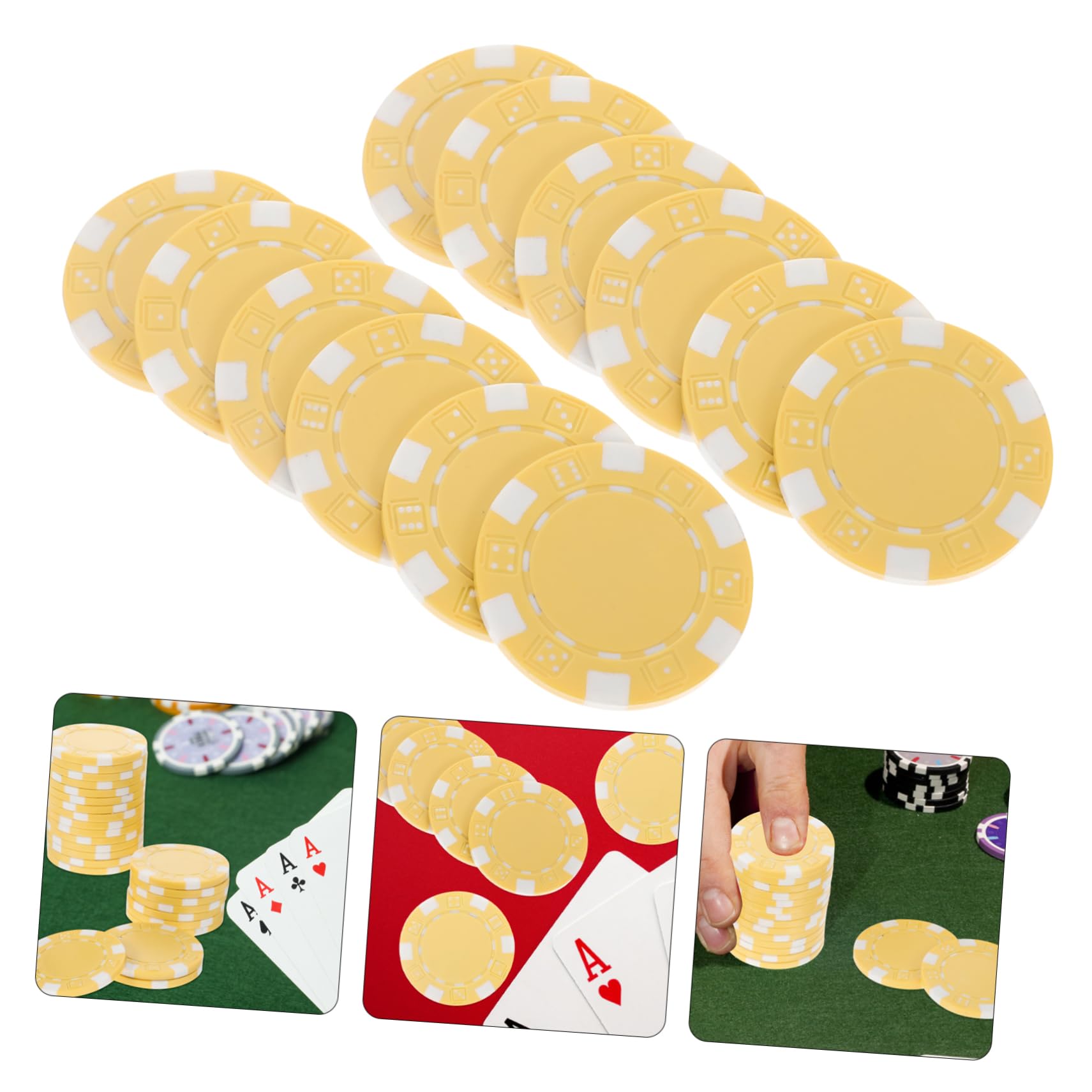 50pezzi Chips Di Gioco Impilabili Plastica Per Poker Gettoni Per Contare Professionali Per Feste e Serate Di Gioco Di Accessori Per Giochi Da Tavolo