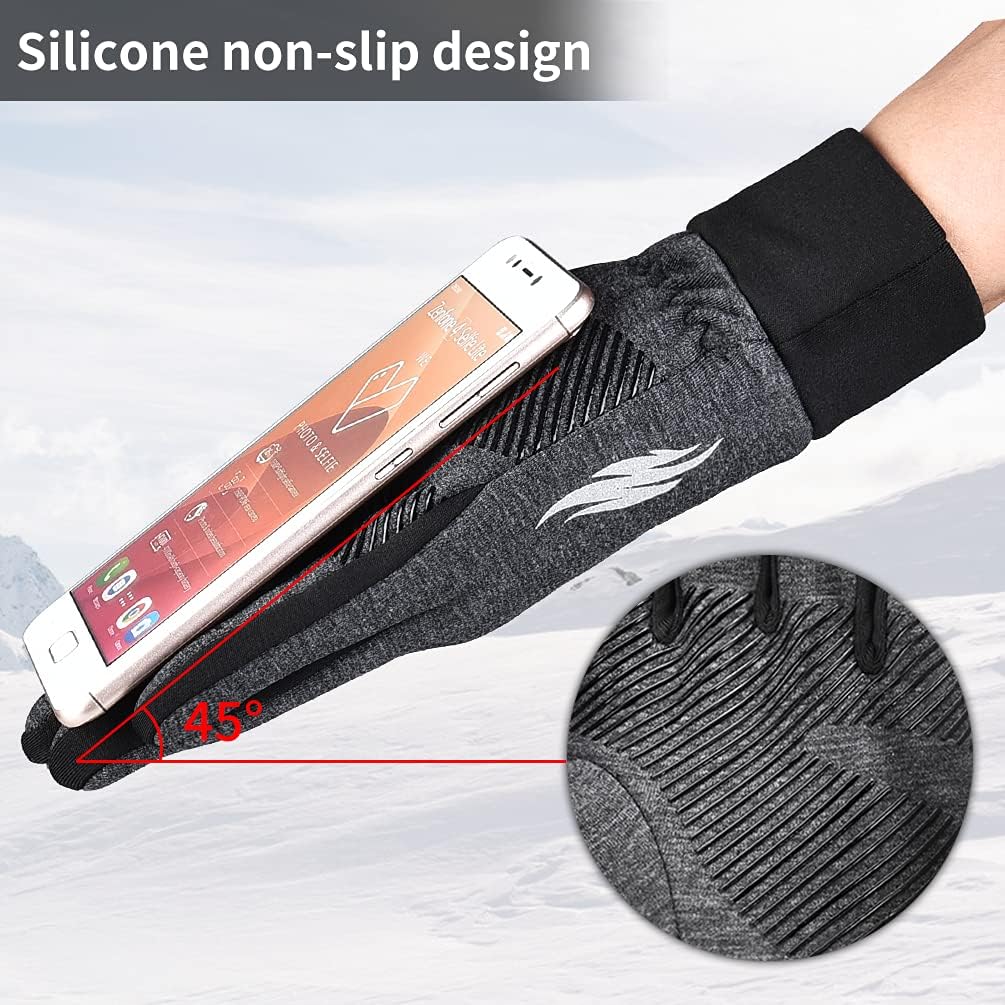 Winter Warm Running Cycling Gloves - Cold Weather Ski Thermal Sports Bike Black Mittens for Man Woman : Sports & Outdoors